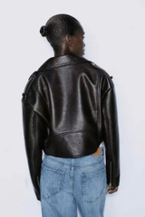 Jacket da Zara túi ngực cổ bẻ màu đen