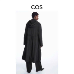 Áo khoác COS dáng dài có mũ dây rút eo