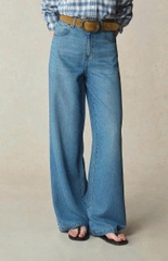 Quần denim Polo RL suông thêu logo túi