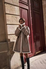 Áo khoác Zara da lộn lót lông cừu