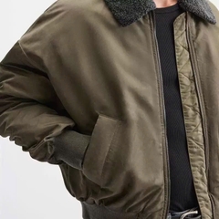 Jacket bomber Zara Man cổ lông