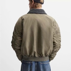 Jacket bomber Zara Man cổ lông