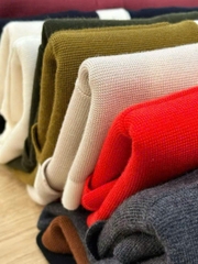 CDG Sezane cổ bẻ khuy sừng MERINO WOOL