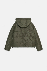 Áo phao Zara phối mũ rút dây