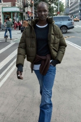 Áo phao Zara phối mũ rút dây