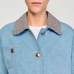 ÁO KHOÁC DENIM CỔ KẺ CARO