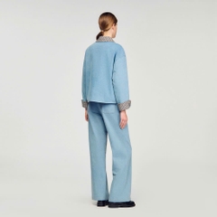 ÁO KHOÁC DENIM CỔ KẺ CARO