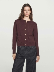 ÁO CARDIGAN DỆT KIM CÓ KHUY VÀNG