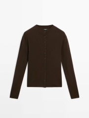 ÁO KHOÁC CARDIGAN DỆT GÂN PHA LEN