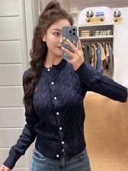 Áo cardigan Polo vặn thừng to