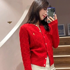 Áo cardigan Polo vặn thừng to