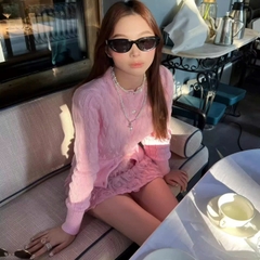 Áo cardigan Polo vặn thừng to