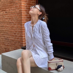 Áo cardigan Polo vặn thừng to