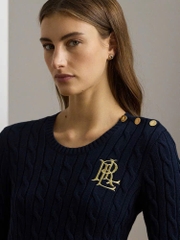 Áo len Polo vặn thừng to phối khuy vai