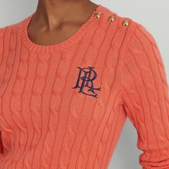 Áo len Polo vặn thừng to phối khuy vai