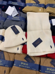 Set khăn + mũ len Polo