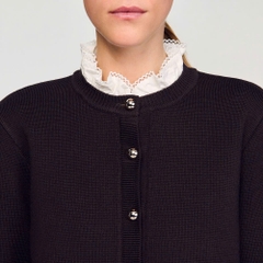 ÁO CARDIGAN CÓ CỔ BÈO NHÚN CÓ THỂ THÁO RỜI