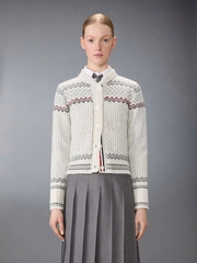 ÁO CARDIGAN NGẮN TAY HỌA TIẾT FAIRISLE JACQUARD DONEGAL