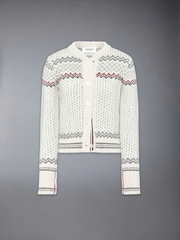 ÁO CARDIGAN NGẮN TAY HỌA TIẾT FAIRISLE JACQUARD DONEGAL