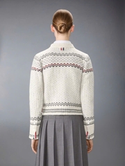 ÁO CARDIGAN NGẮN TAY HỌA TIẾT FAIRISLE JACQUARD DONEGAL