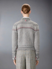 ÁO CARDIGAN NGẮN TAY HỌA TIẾT FAIRISLE JACQUARD DONEGAL