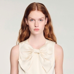 ÁO CROPTOP BẰNG SATIN THẮT NƠ
