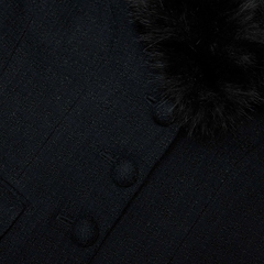 ÁO KHOÁC LÔNG THÚ MÀU ĐEN MAY ĐO THEO KIỂU BOUCLE