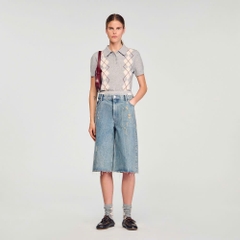 Áo len cổ lọ hoạ tiết argyle