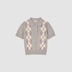 Áo len cổ lọ hoạ tiết argyle