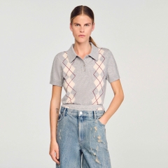 Áo len cổ lọ hoạ tiết argyle