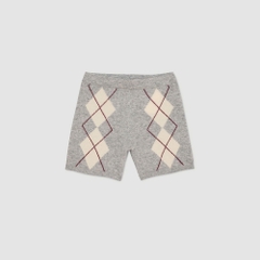 Quần short len cashmere họa tiết thoi