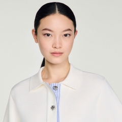 Áo khoác polo với chi tiết poplin