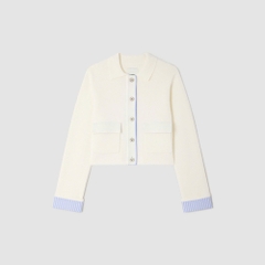 Áo khoác polo với chi tiết poplin