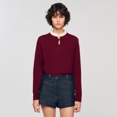 Áo len cổ bèo nhún