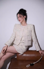 Áo khoác dạ tweed nhũ bling