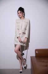 Áo khoác dạ tweed nhũ bling