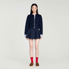 Áo cardigan polo bằng len