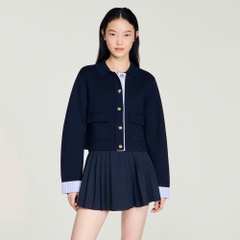 Áo cardigan polo bằng len