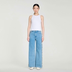 Quần jeans ống đính đá