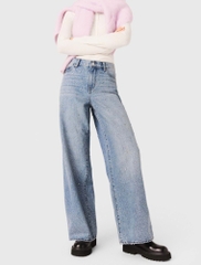Quần jeans ống rộng đính đá lấp lánh toàn thân
