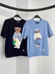 Áo len Polo bear blue gấu đội mũ xanh