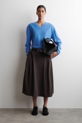 CHÂN VÁY MIDI COTTON DÀY