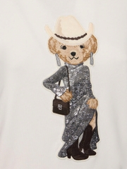 Áo thun cotton hình gấu phương Tây