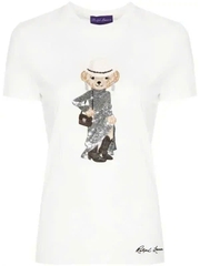 Áo thun cotton hình gấu phương Tây