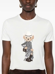 Áo thun cotton hình gấu phương Tây