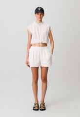 Set Claudie Pierlot trắng đáp ren Áo +Short