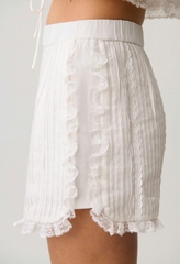 Set Claudie Pierlot trắng đáp ren Áo +Short