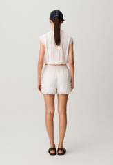Set Claudie Pierlot trắng đáp ren Áo +Short