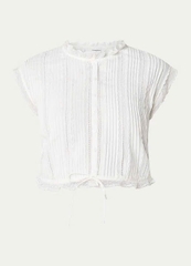 Set Claudie Pierlot trắng đáp ren Áo +Short