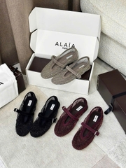 Giày ALAIA Beaded mesh Ballerinas Flats - Bản bling